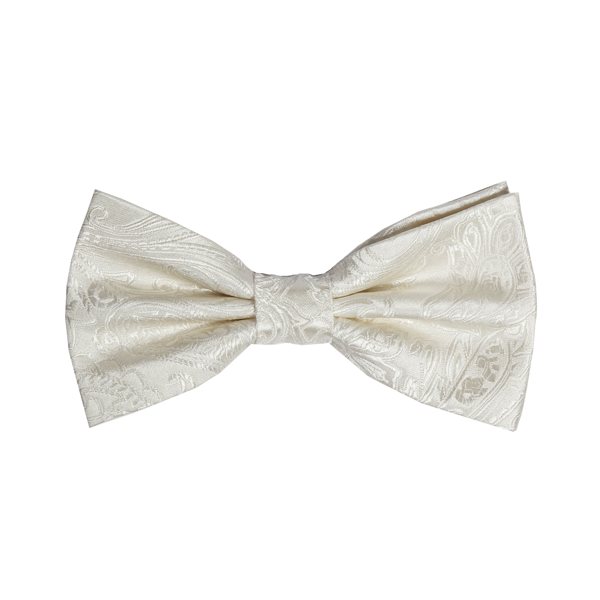 Champagne Pure Silk Paisley Weave Bow Tie