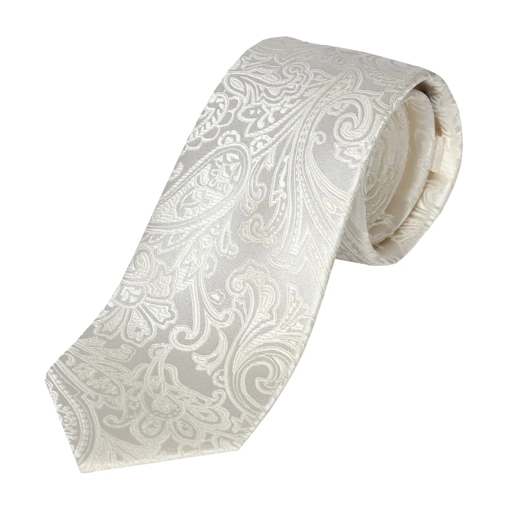 Champagne Pure Silk Paisley Weave Neck Tie