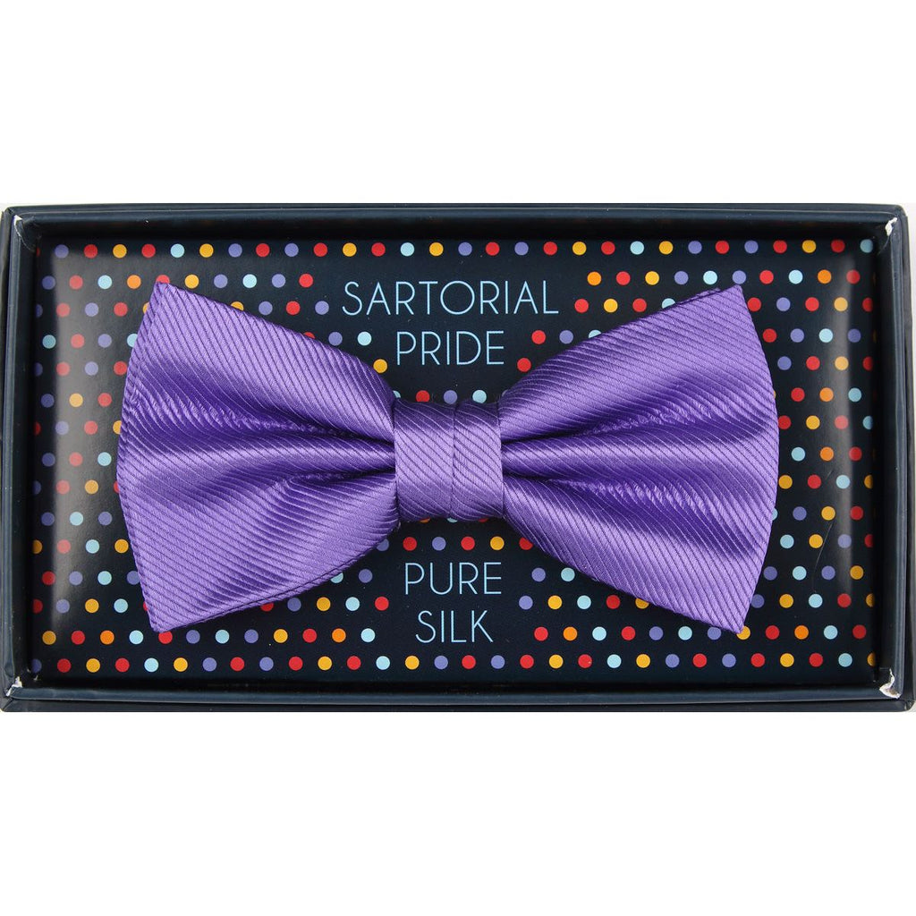 Purple Pure Silk Twill Weave Bow Tie