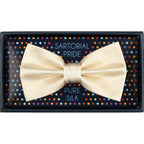 Ivory Pure Silk Twill Weave Silk Bow Tie