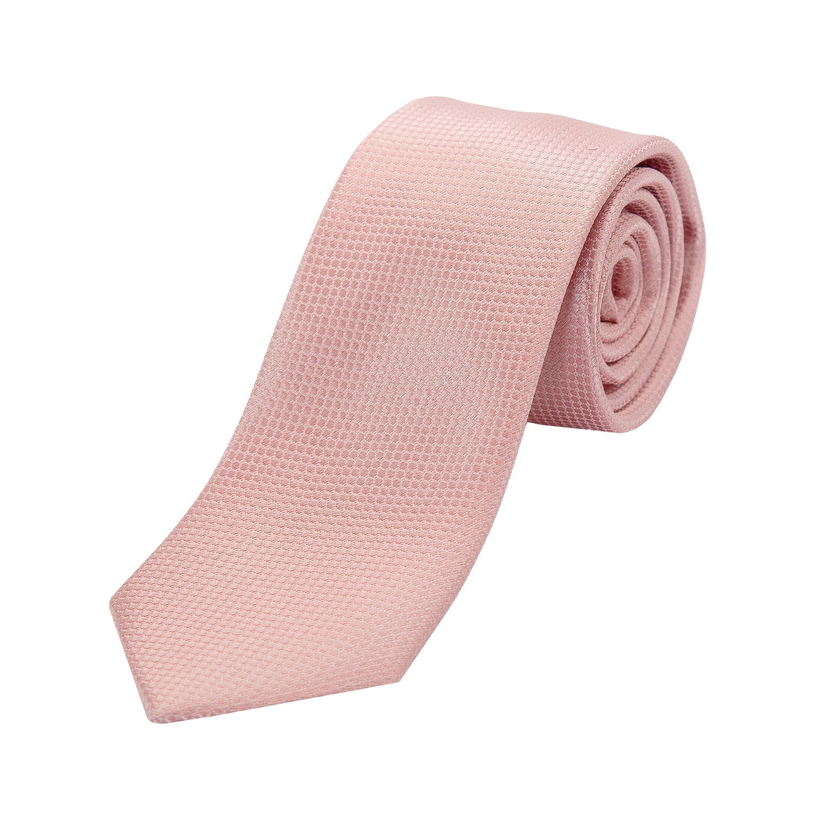Soft Pink Pure Silk Textured Square Weave Neck Tie