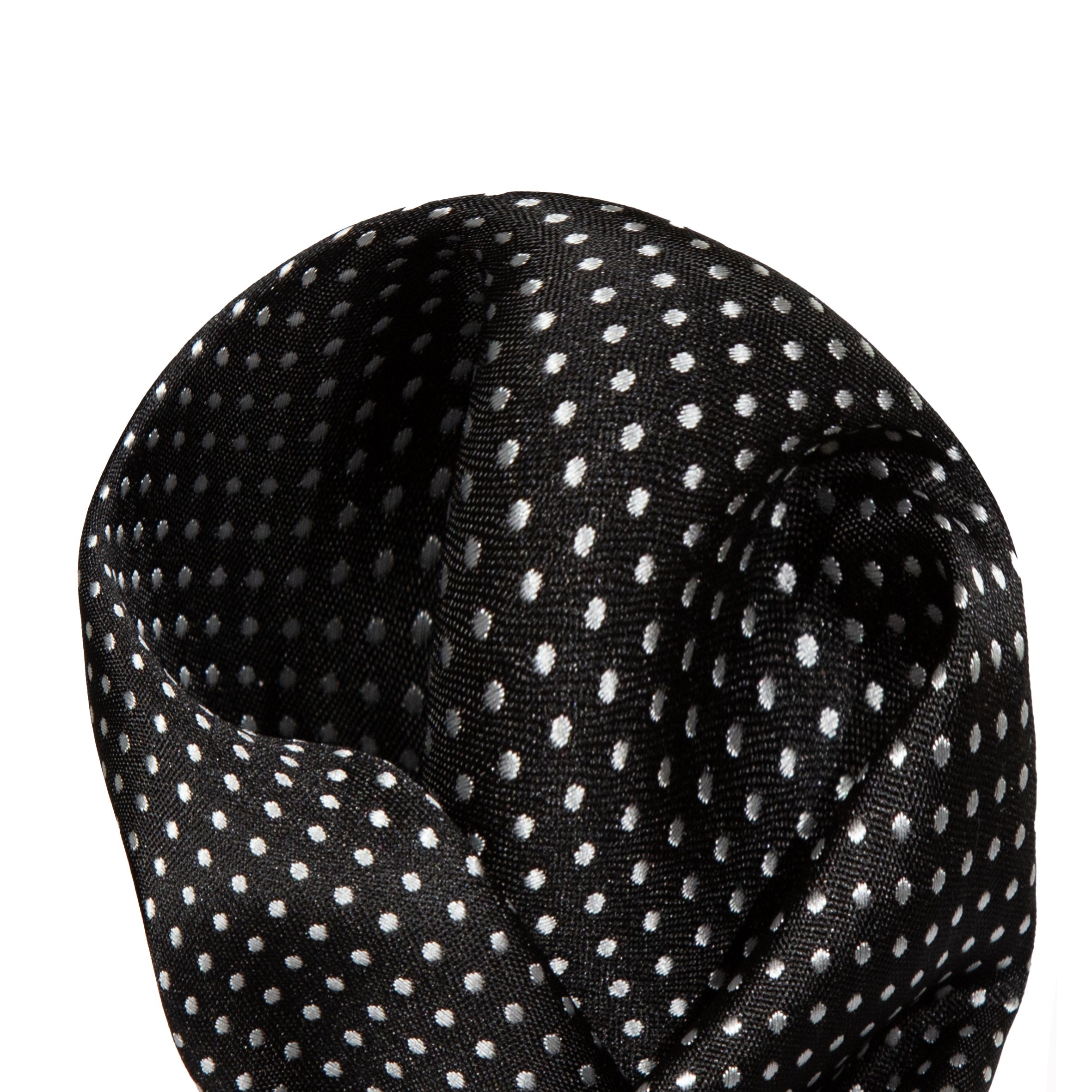 Black/White Luxury Mini Spotted Weave Pocket Square