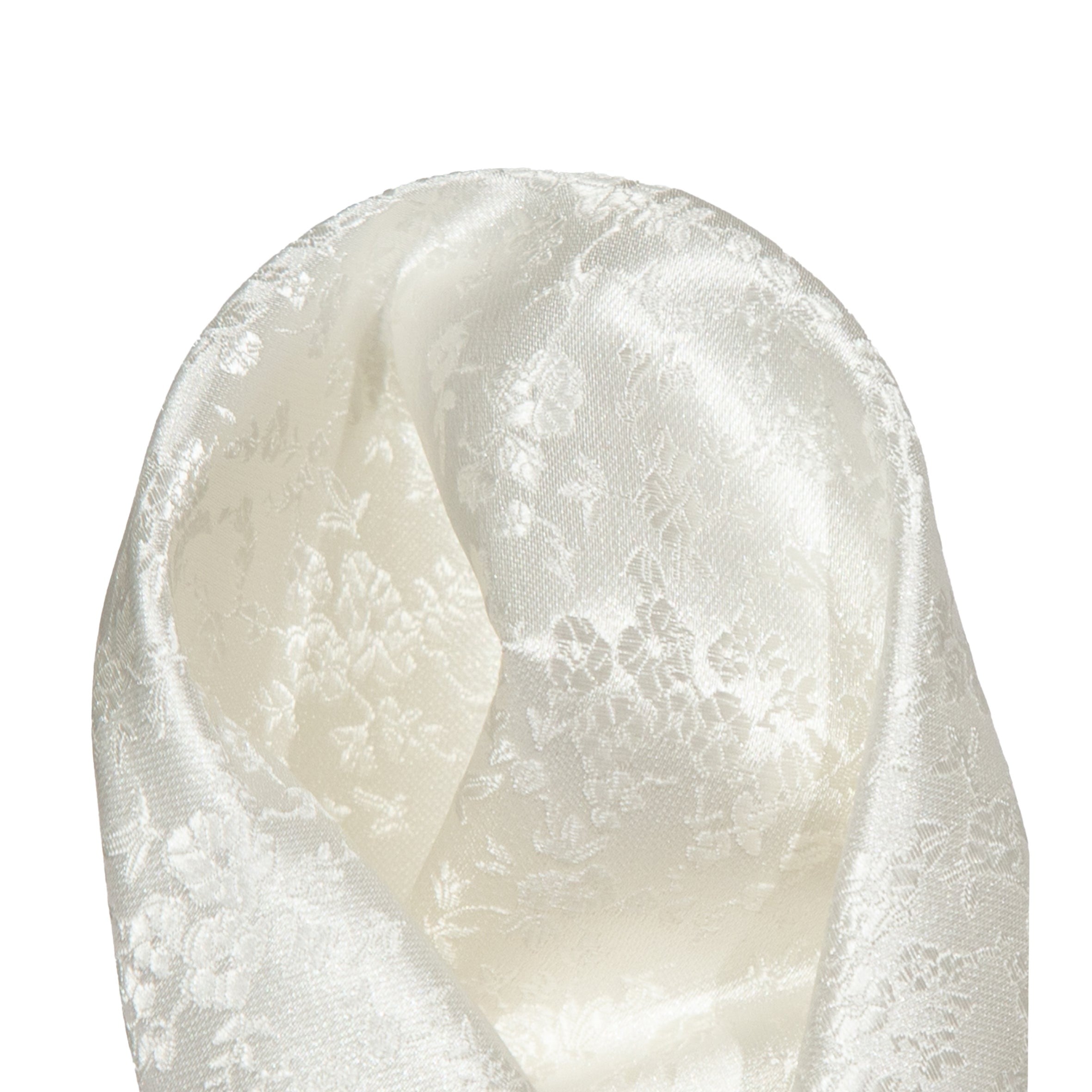 Off White Luxury Weave Floral Pocket Square