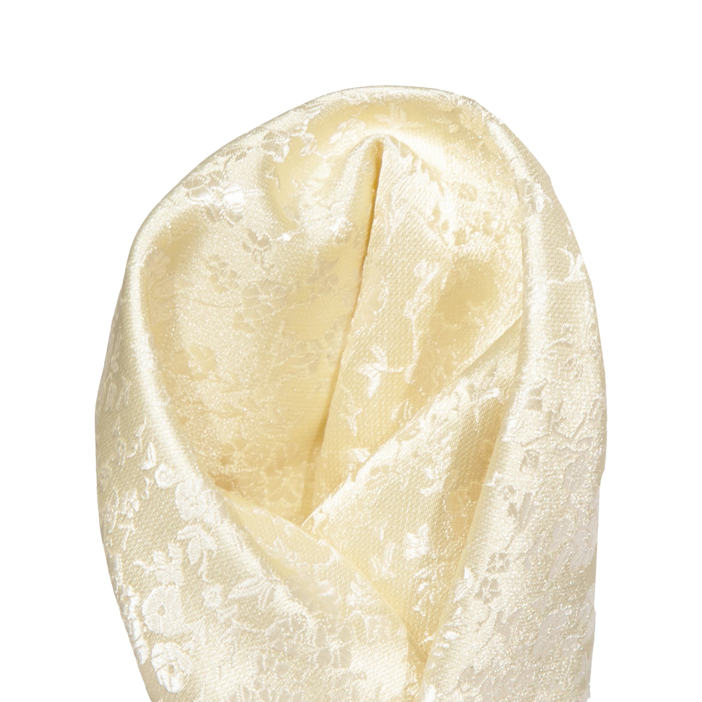 Ivory Luxury Weave Floral Pocket Square