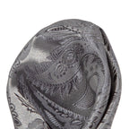 Grey/Charcoal Luxury Paisley Weave Pocket Square