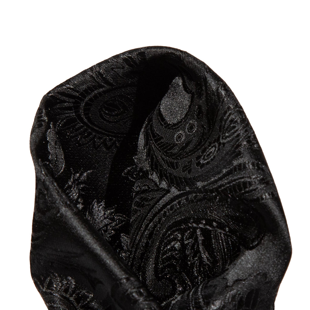 Black Luxury Paisley Weave Pocket Square