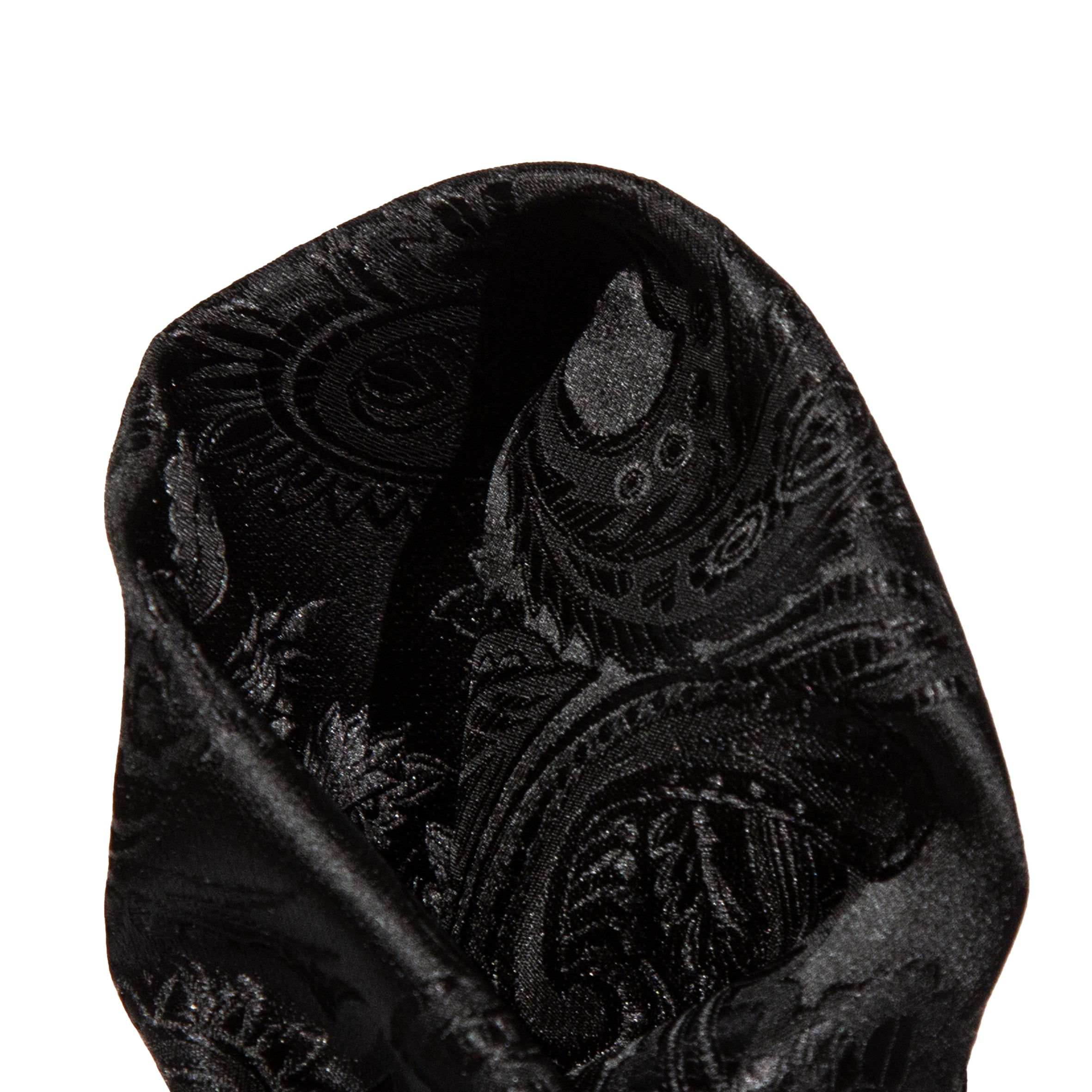 Black Luxury Paisley Weave Pocket Square