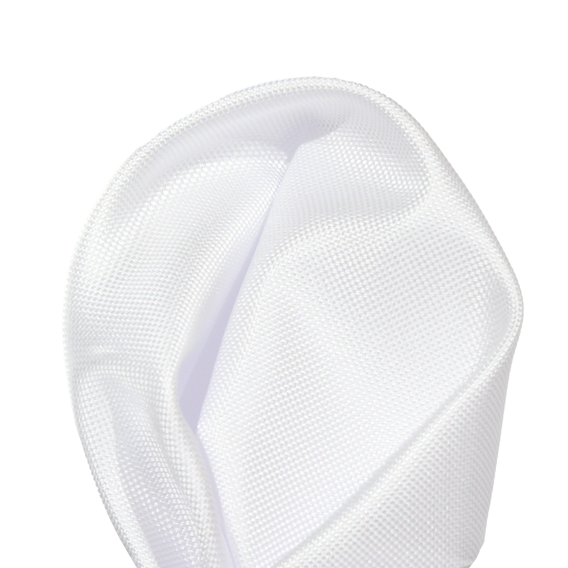 White Luxury Textured Weave Pocket Square