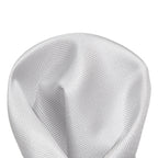 Silver Luxury Textured Weave Pocket Square