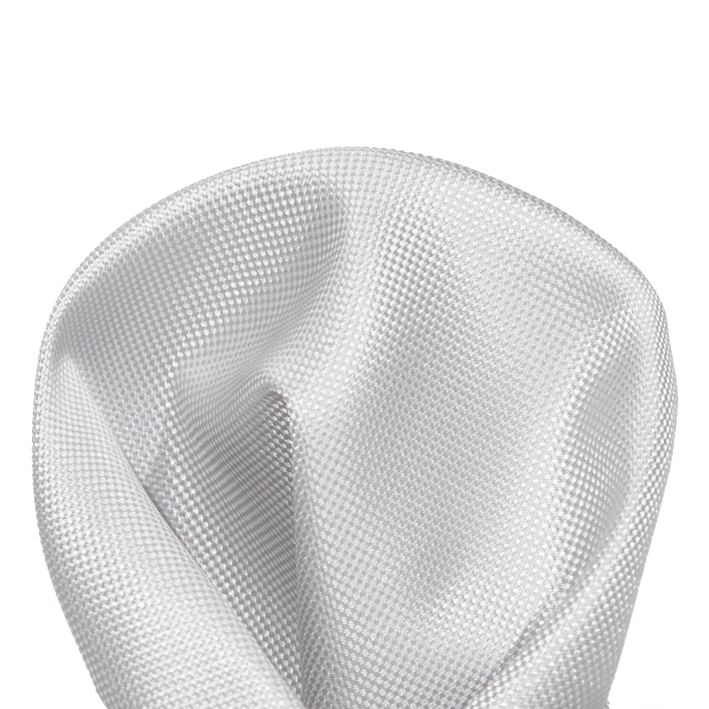 Silver Luxury Textured Weave Pocket Square