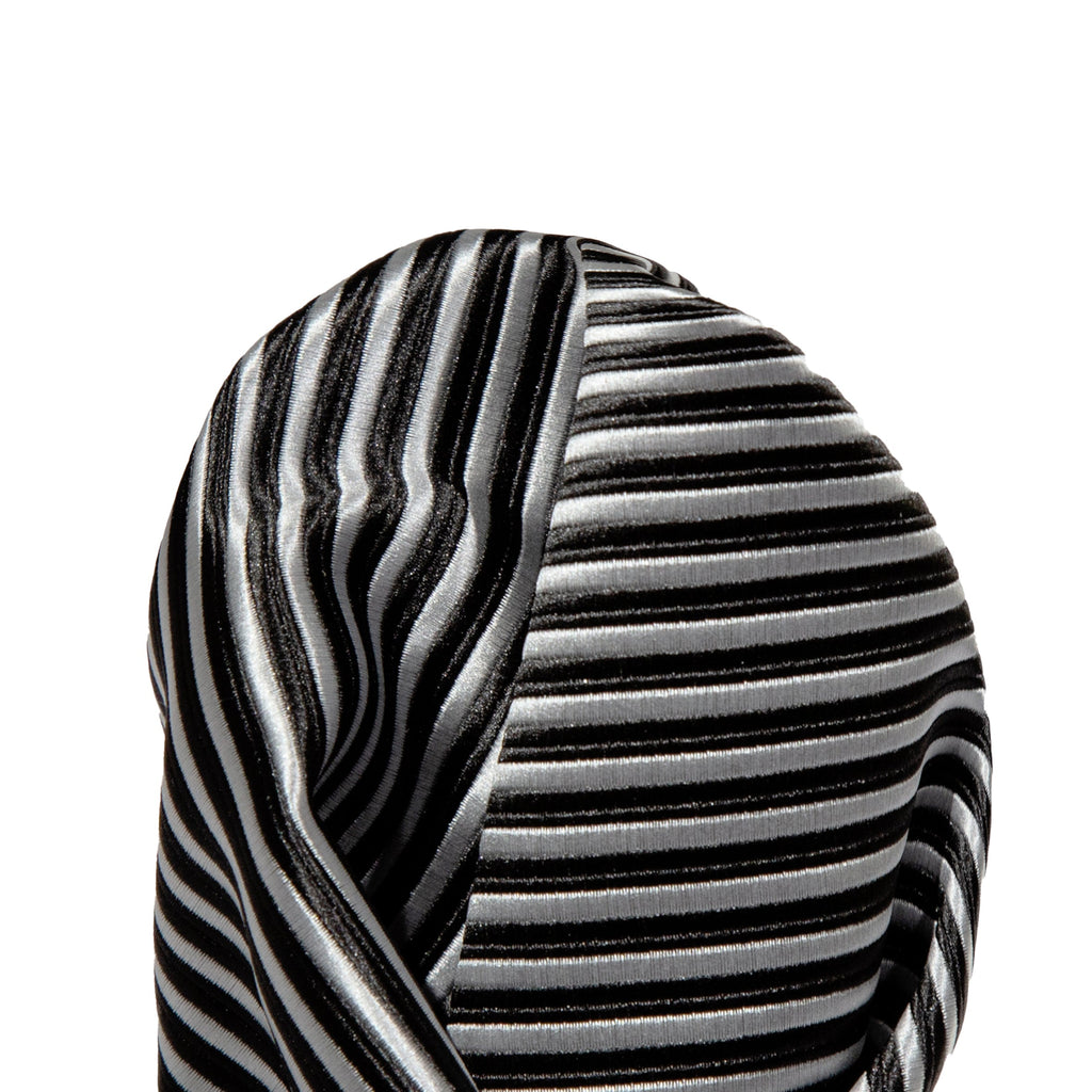 Black/White Luxury Mini Striped Weave Pocket Square