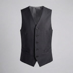 Monaco Vest Pure Wool Charcoal