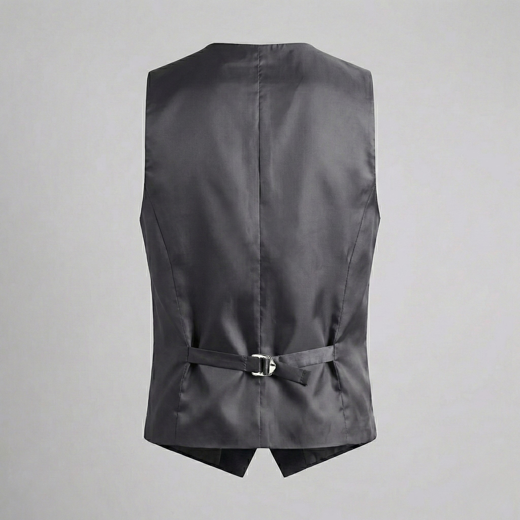 Monaco Vest Pure Wool Charcoal