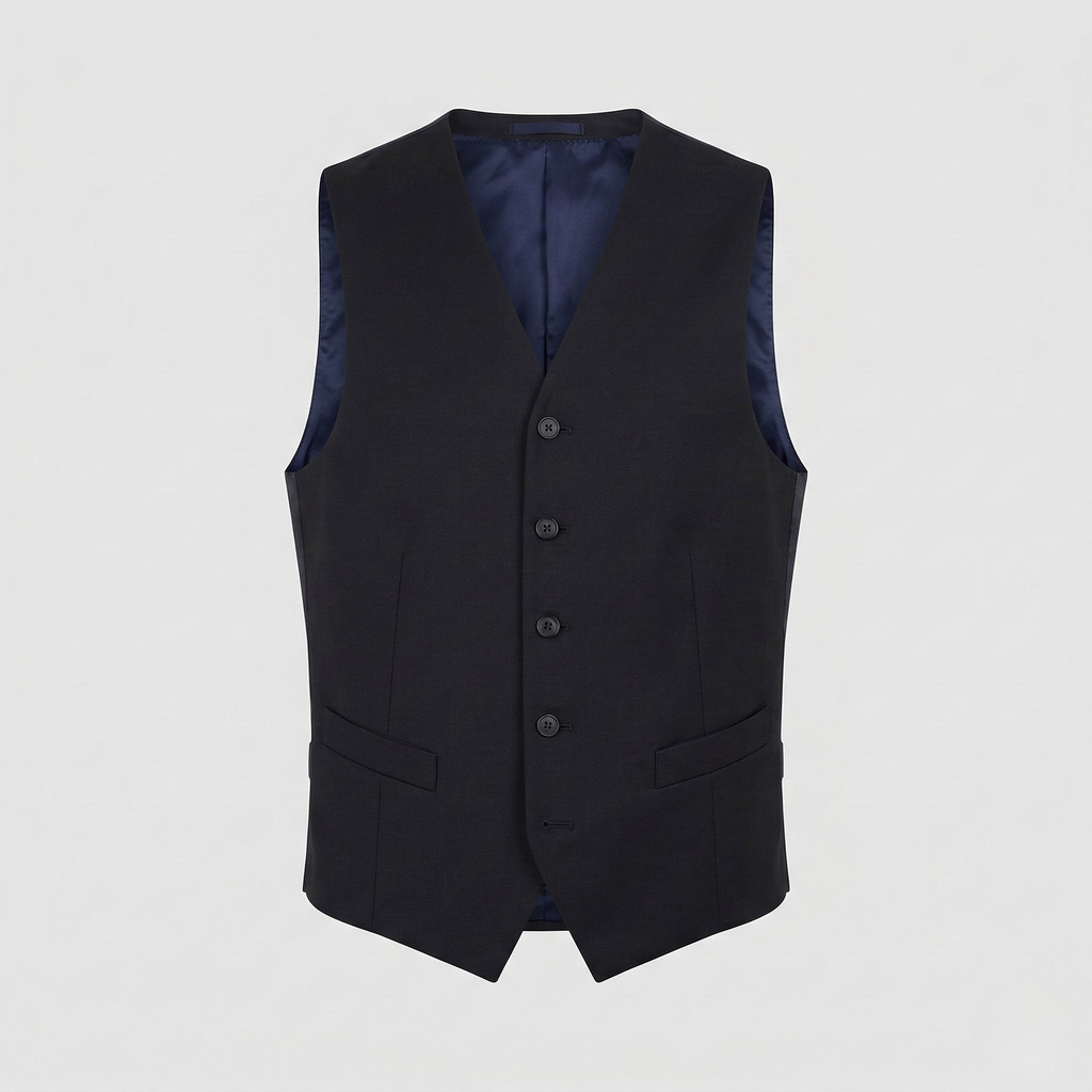 Monaco Vest Pure Wool French Navy