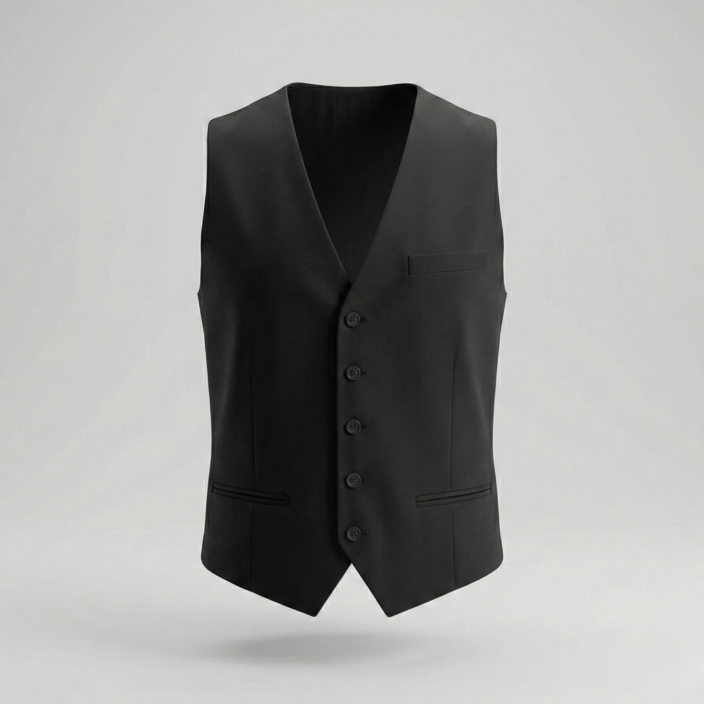 Ashford Premium Wool Jet Black Waistcoat