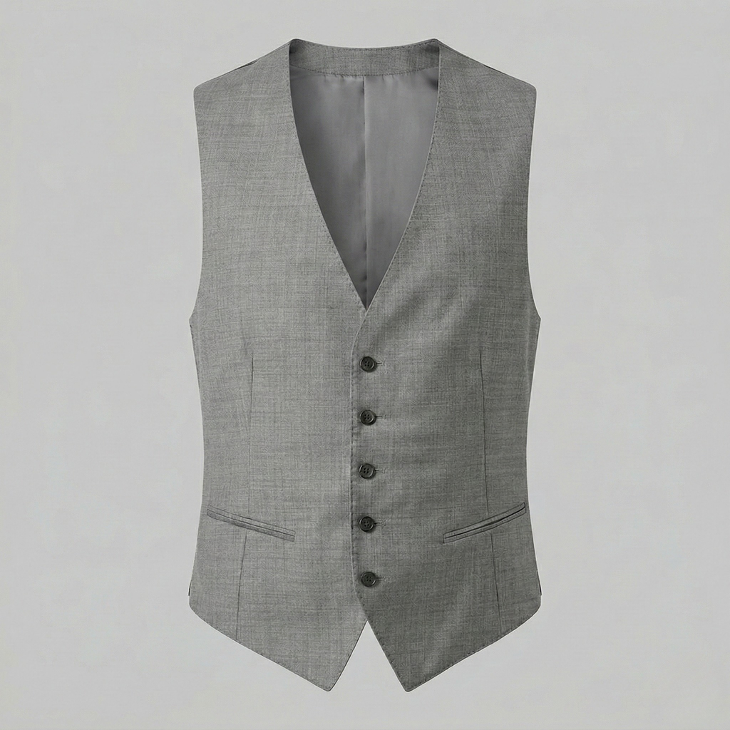 Monaco Vest Pure Wool Grey