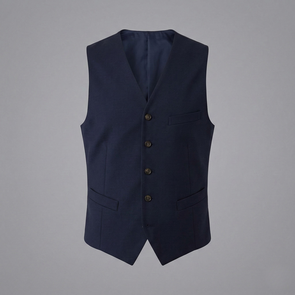 Monaco Vest Pure Wool Navy