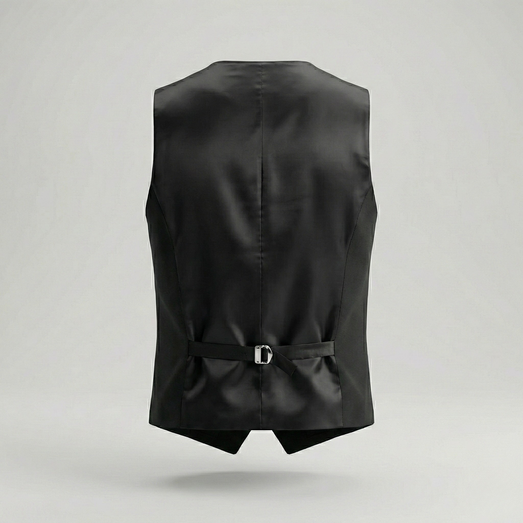 Ashford Premium Wool Jet Black Waistcoat