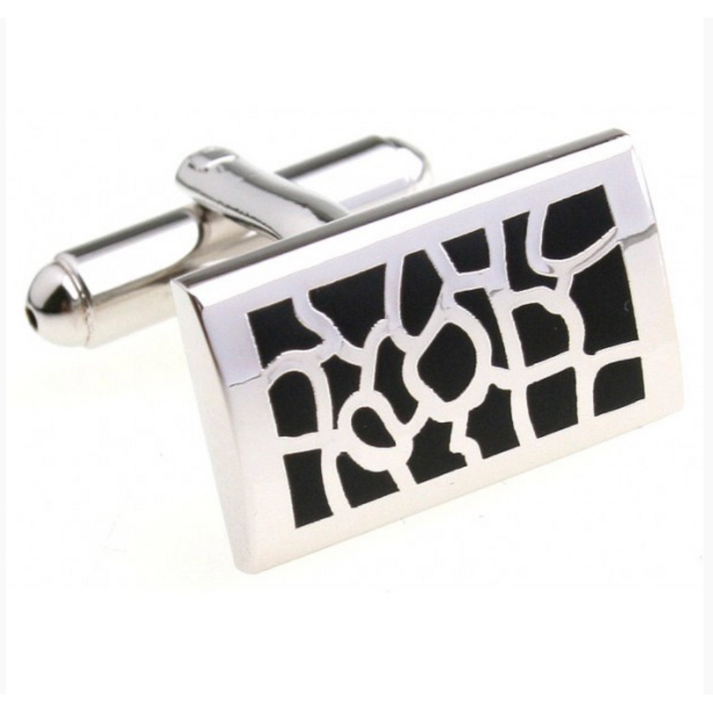 Silver/Black Mosaic Cuff Link