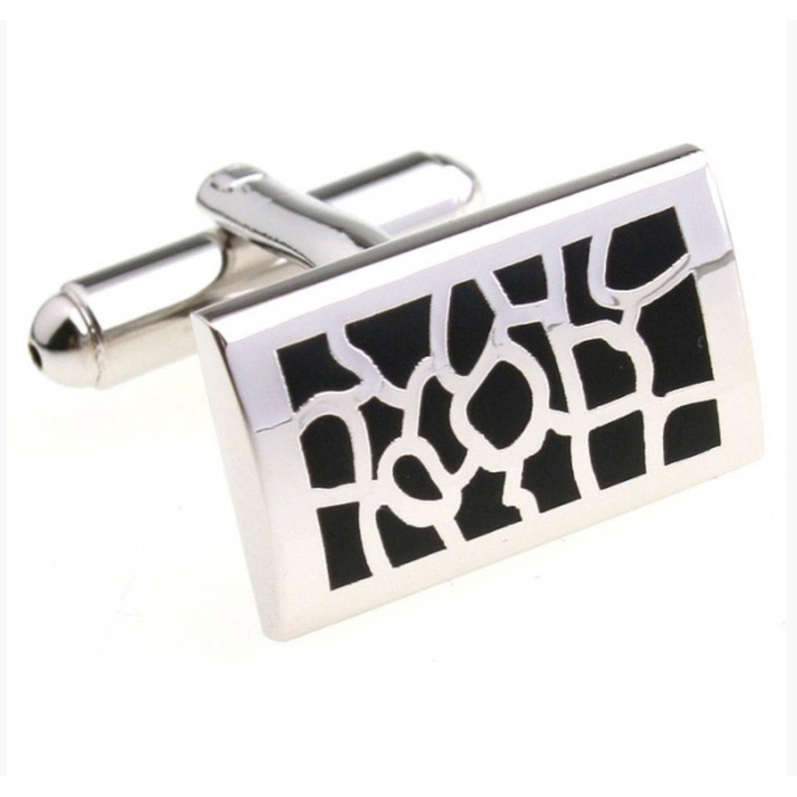 Silver/Black Mosaic Cuff Link