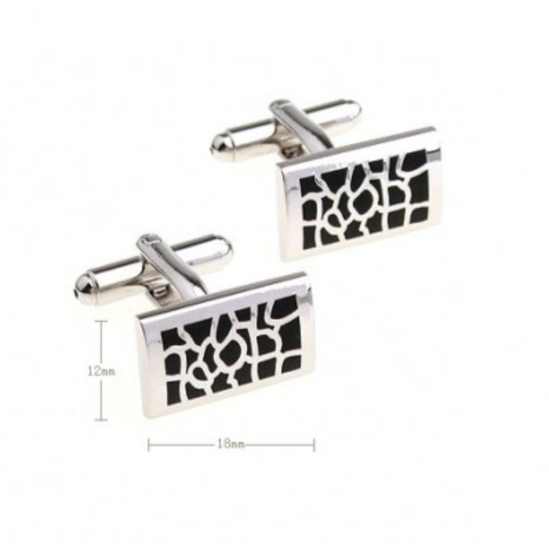 Silver/Black Mosaic Cuff Link