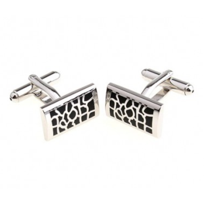 Silver/Black Mosaic Cuff Link