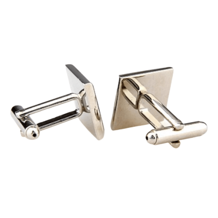 Silver/Black/White Check Cuff Links