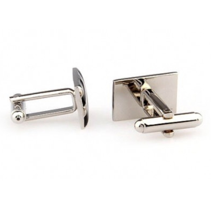 Silver/Black Diagonal Stripe Cuff Links