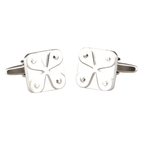Silver Four Leaf Clover Cuff Links
