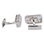 Silver Crystal Hellenic Cuff Links
