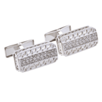 Silver Crystal Hellenic Cuff Links