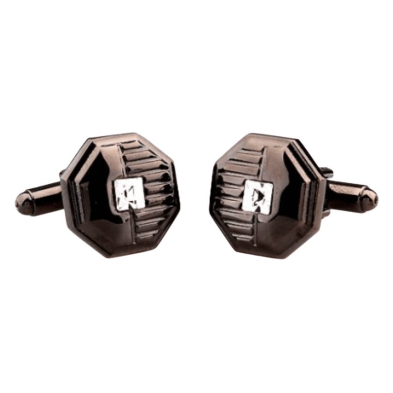 Crystal Octagon Cuff Links