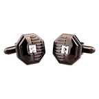 Crystal Octagon Cuff Links