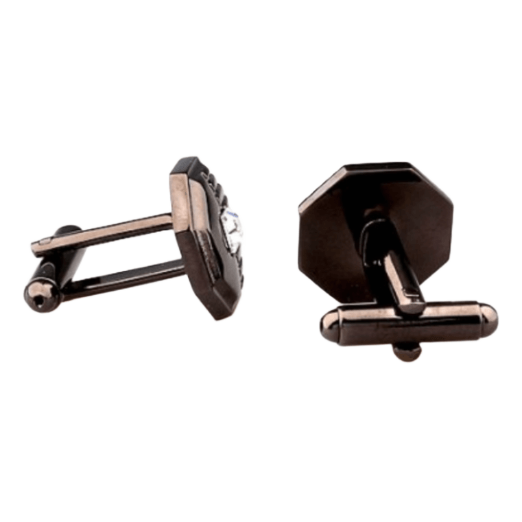 Crystal Octagon Cuff Links