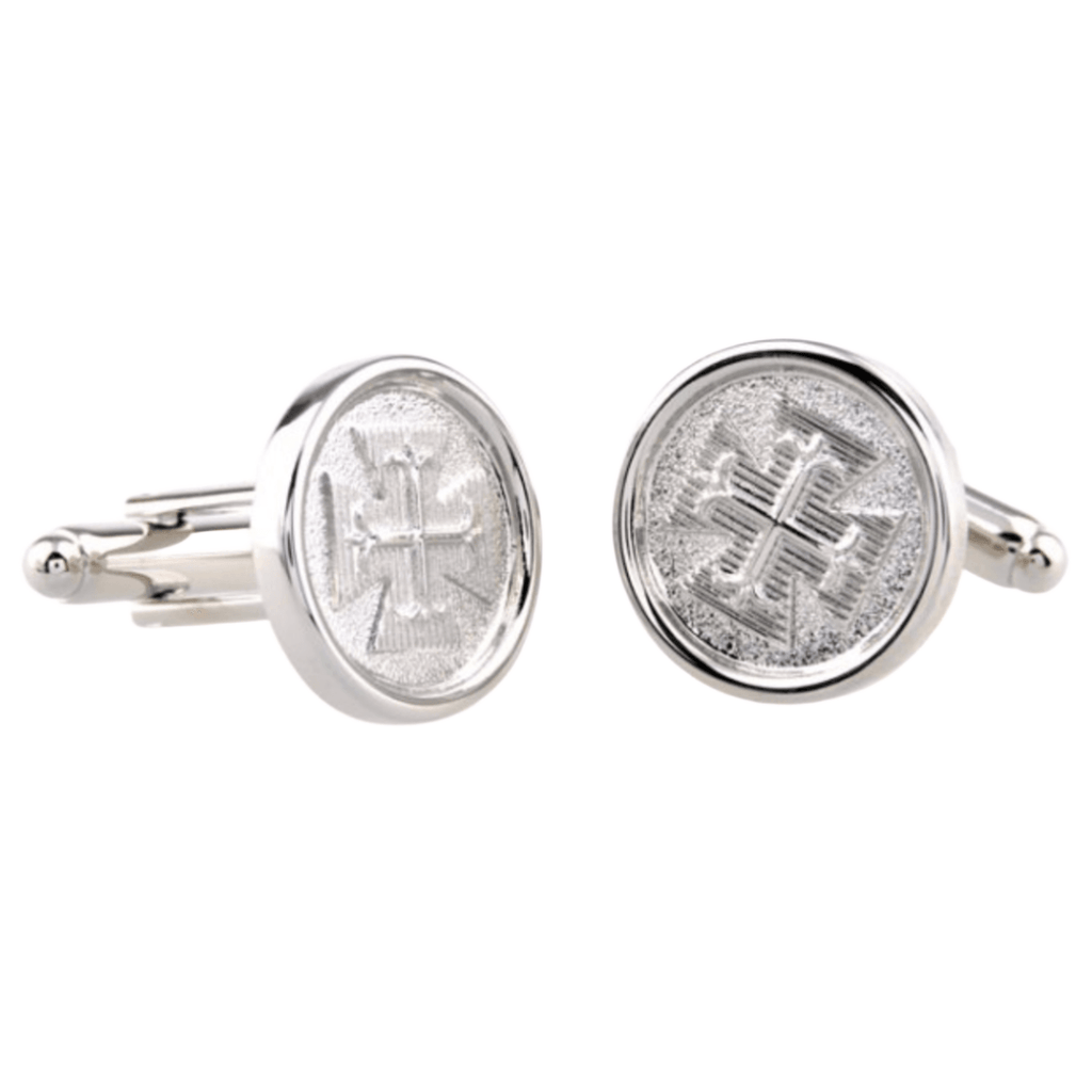 Silver Maltese Cross Cuff Links