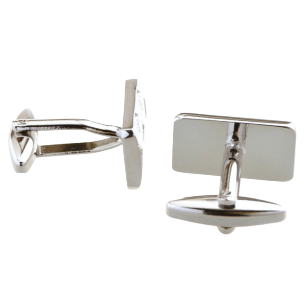 Silver Double X Check Cuff Links