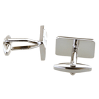 Silver Double X Check Cuff Links