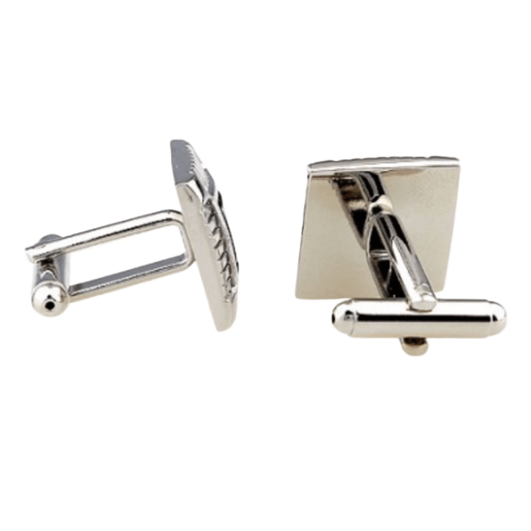 Silver/Black Framed Square Cuff Links