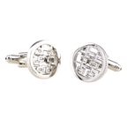 Silver Happiness Symbol Cuff Links