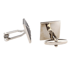 Silver/Black/Blue Pyramid Cuff Links