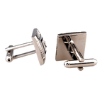 Silver/Black Crystal Square Cuff Links