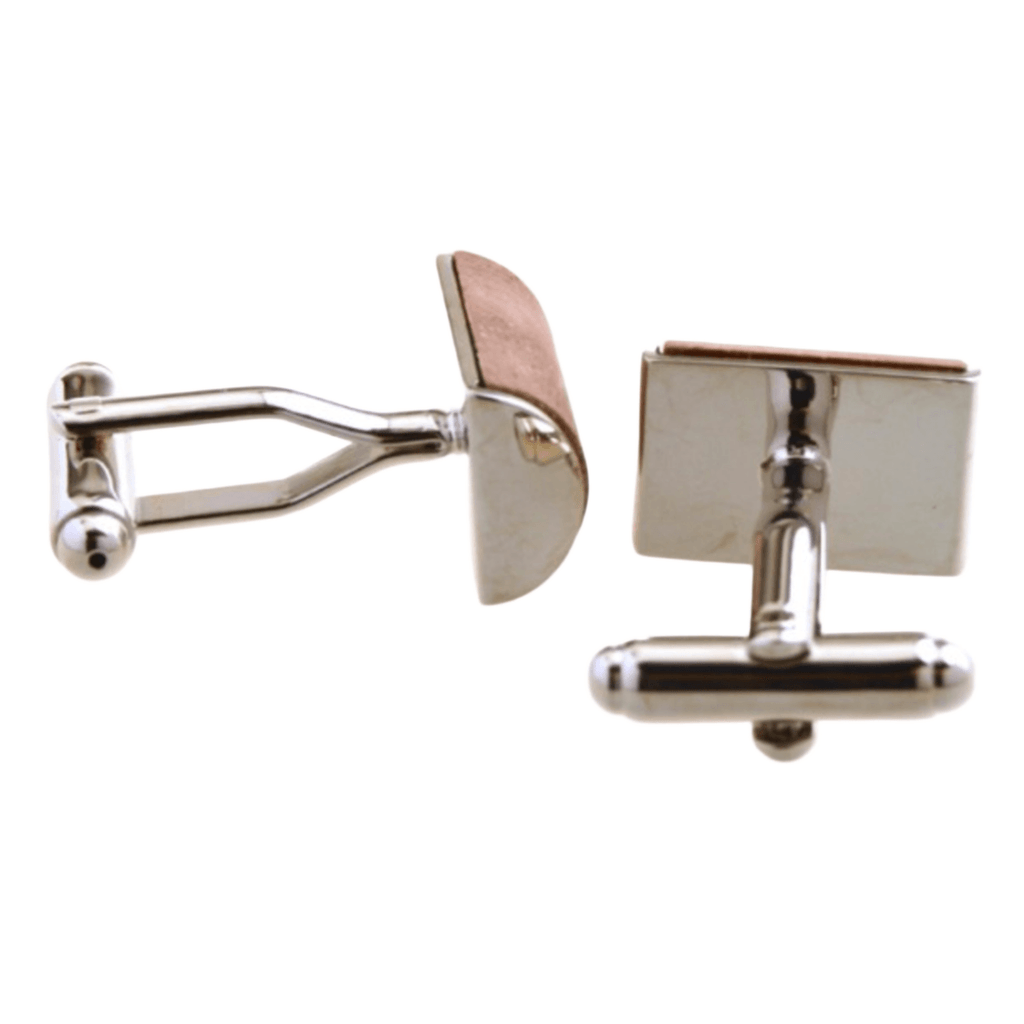 Silver/Brown Curved Cuff Links