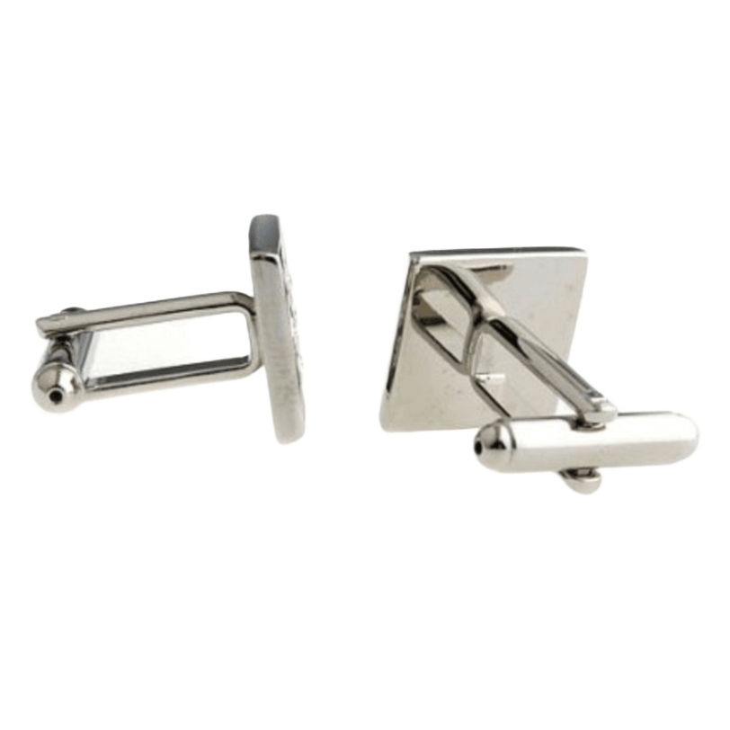 Silver/Black Crystal Gridded Cuff Links
