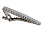 mens grey tie clip with gridded design