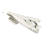 Silver/Orange Mens Tie Bar