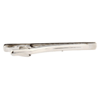 mens silver tie clip showing the clasp at the back