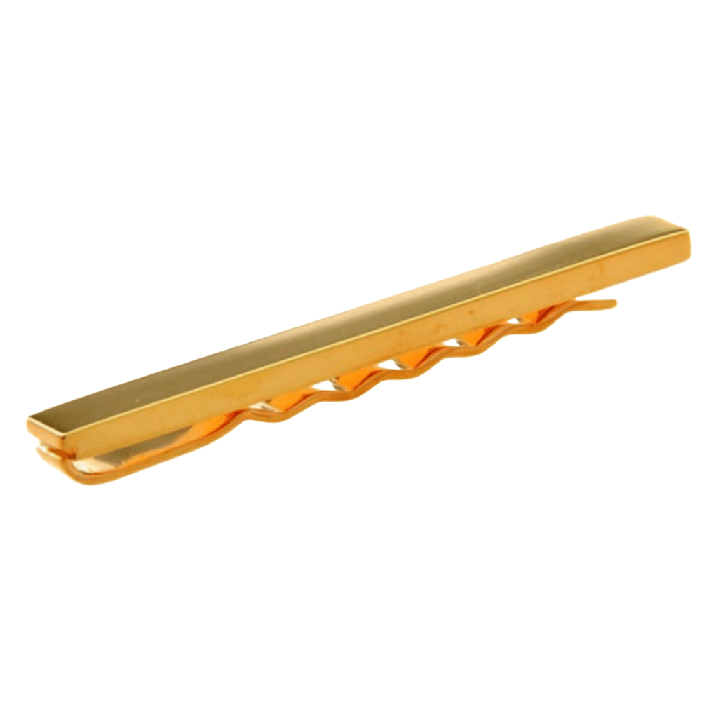 mens tie clip in a plain gold 