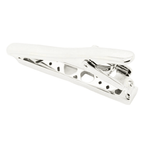 the back of the mens silver criss cross tie clip by james adelin