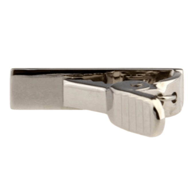 Super Small Silver Block Mens Tie Bar