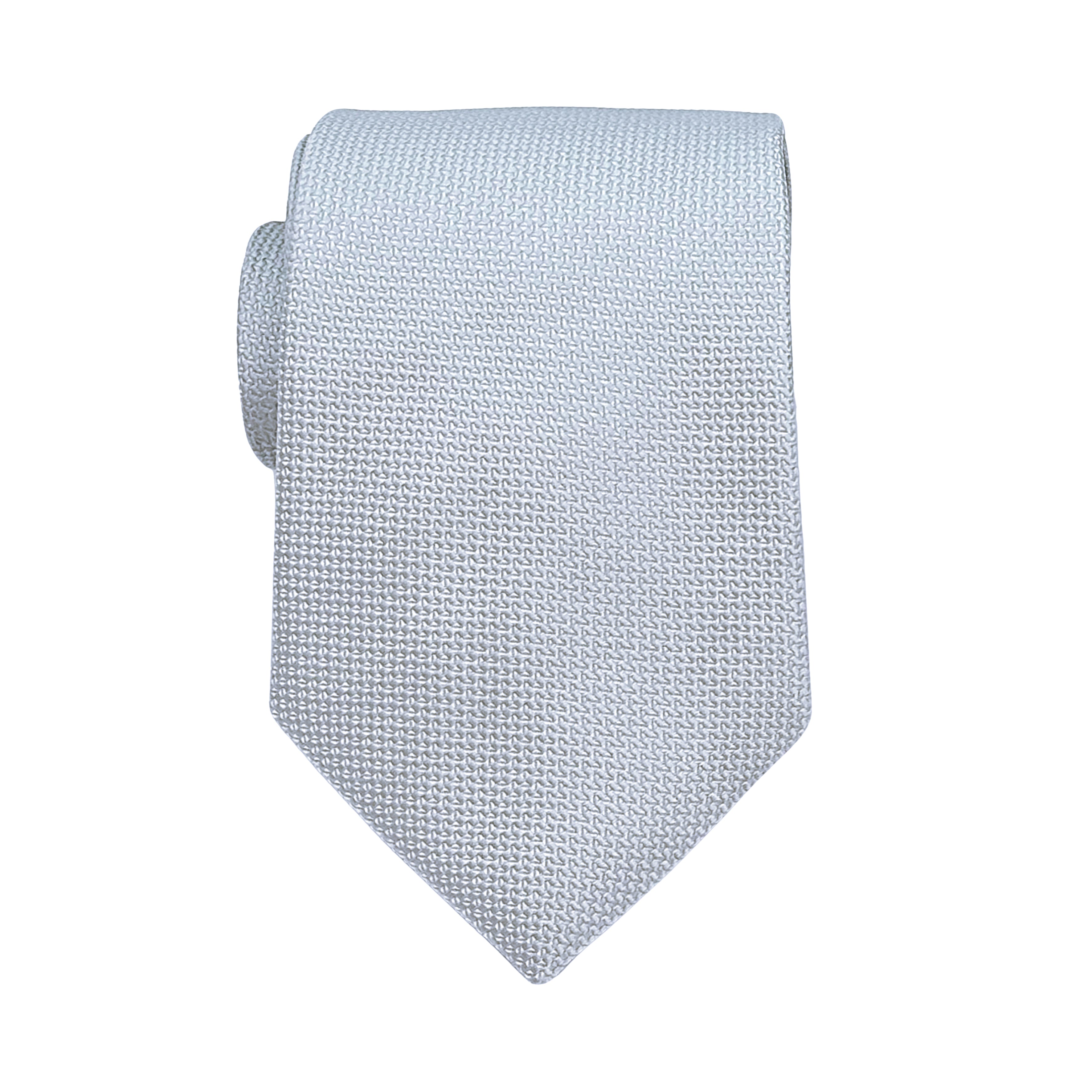 Silver Luxury Oxford Weave 7.5cm Neck Tie